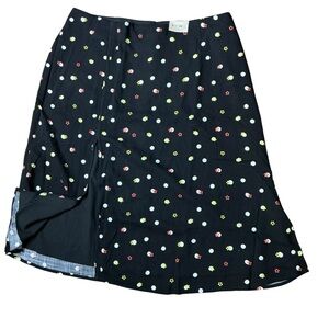 Asymmetrical Black and White A-line Skirt Knee-length